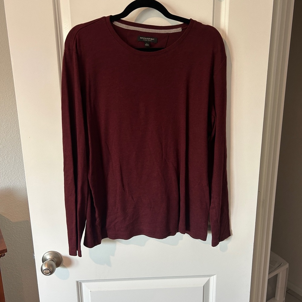 Burgundy, banana republic, long sleeve shirt